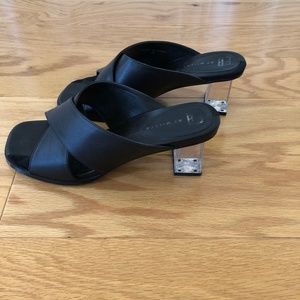 Miista Paloma Black Leather Mid-Heels